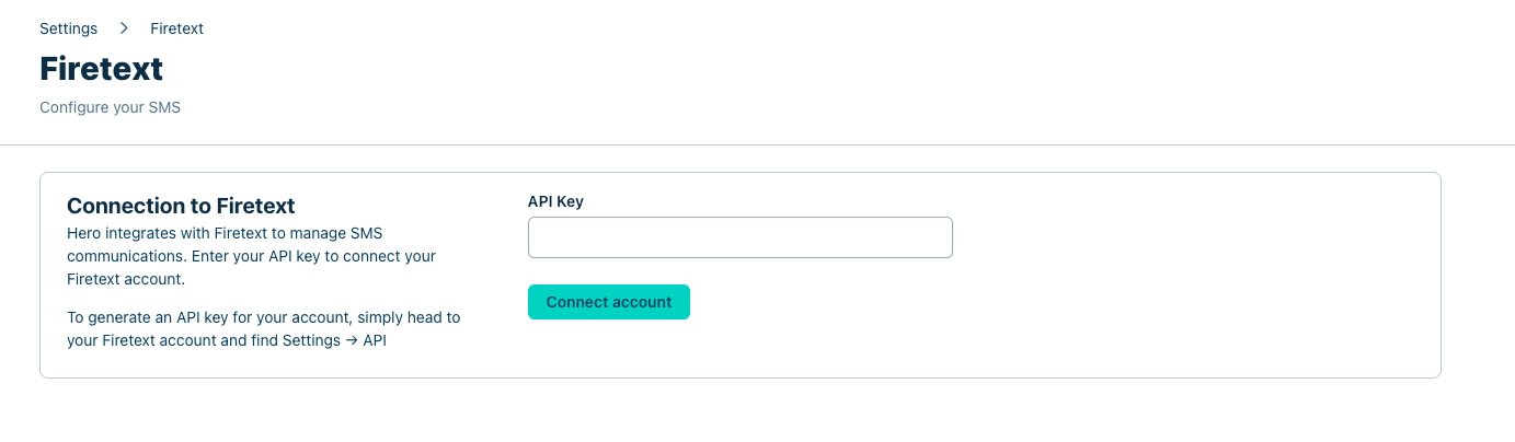 Firetext: Get started - Hero Health Docs | Productlane
