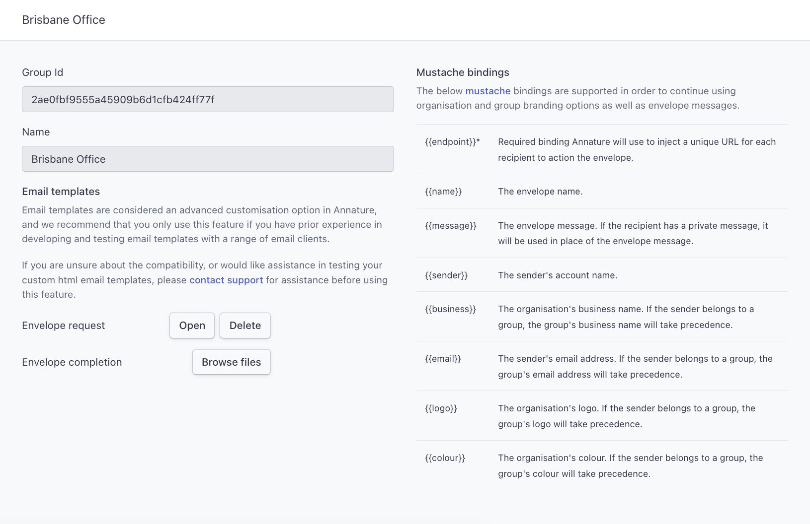 Custom email templates - Annature Docs