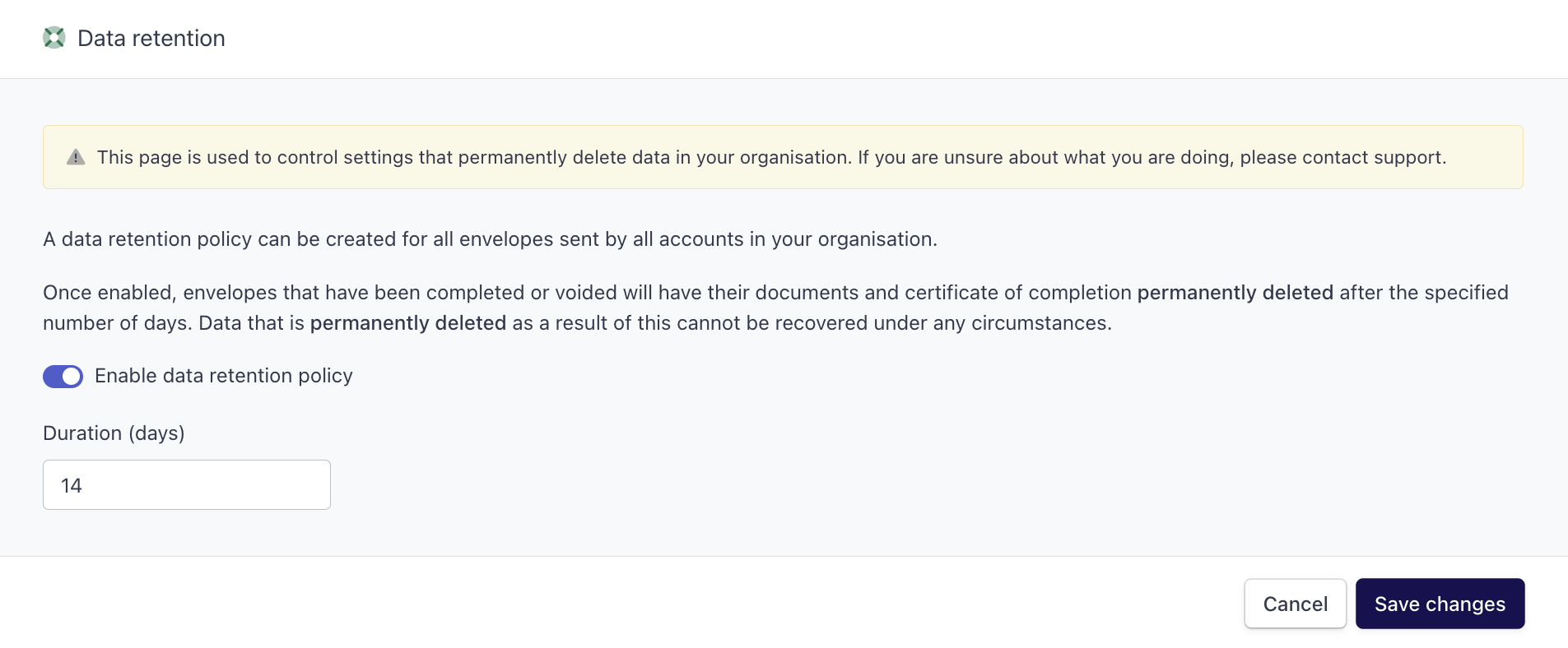 Data retention - Annature Docs | Productlane