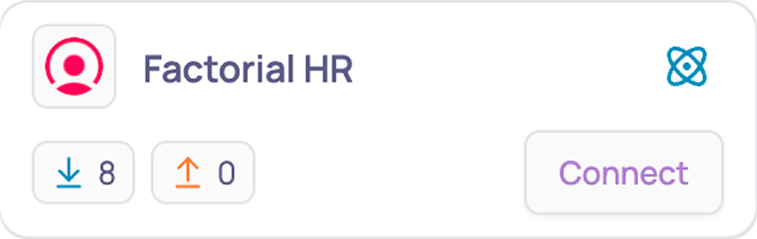 Factorial HR integration card with Connect button