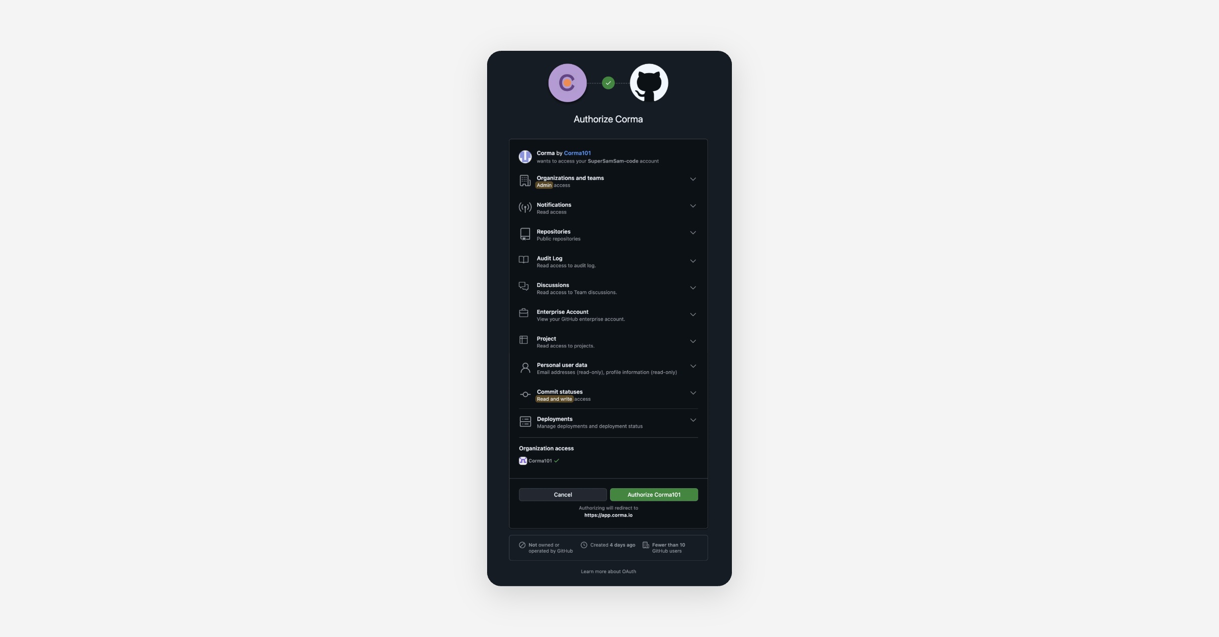 Github - Corma Docs
