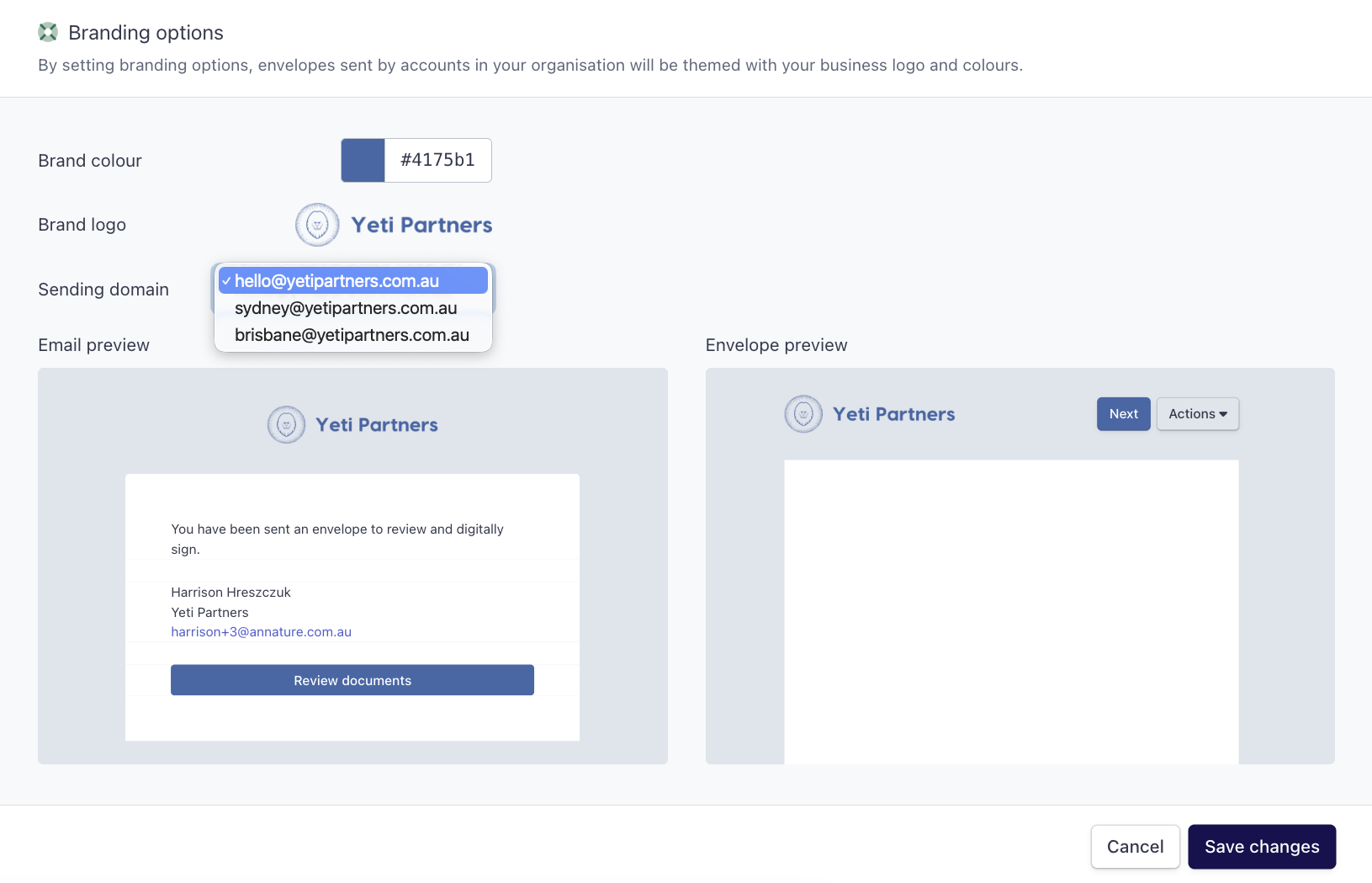 Sending domains - Annature Docs