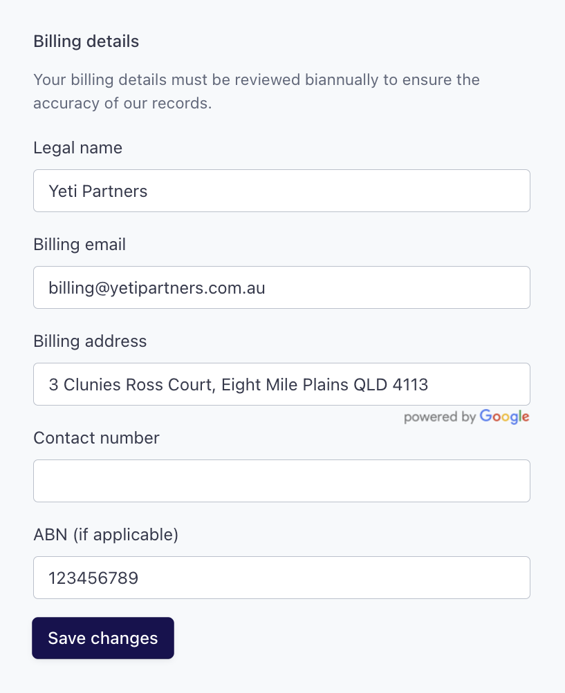 Update Your Billing Details - Annature Docs