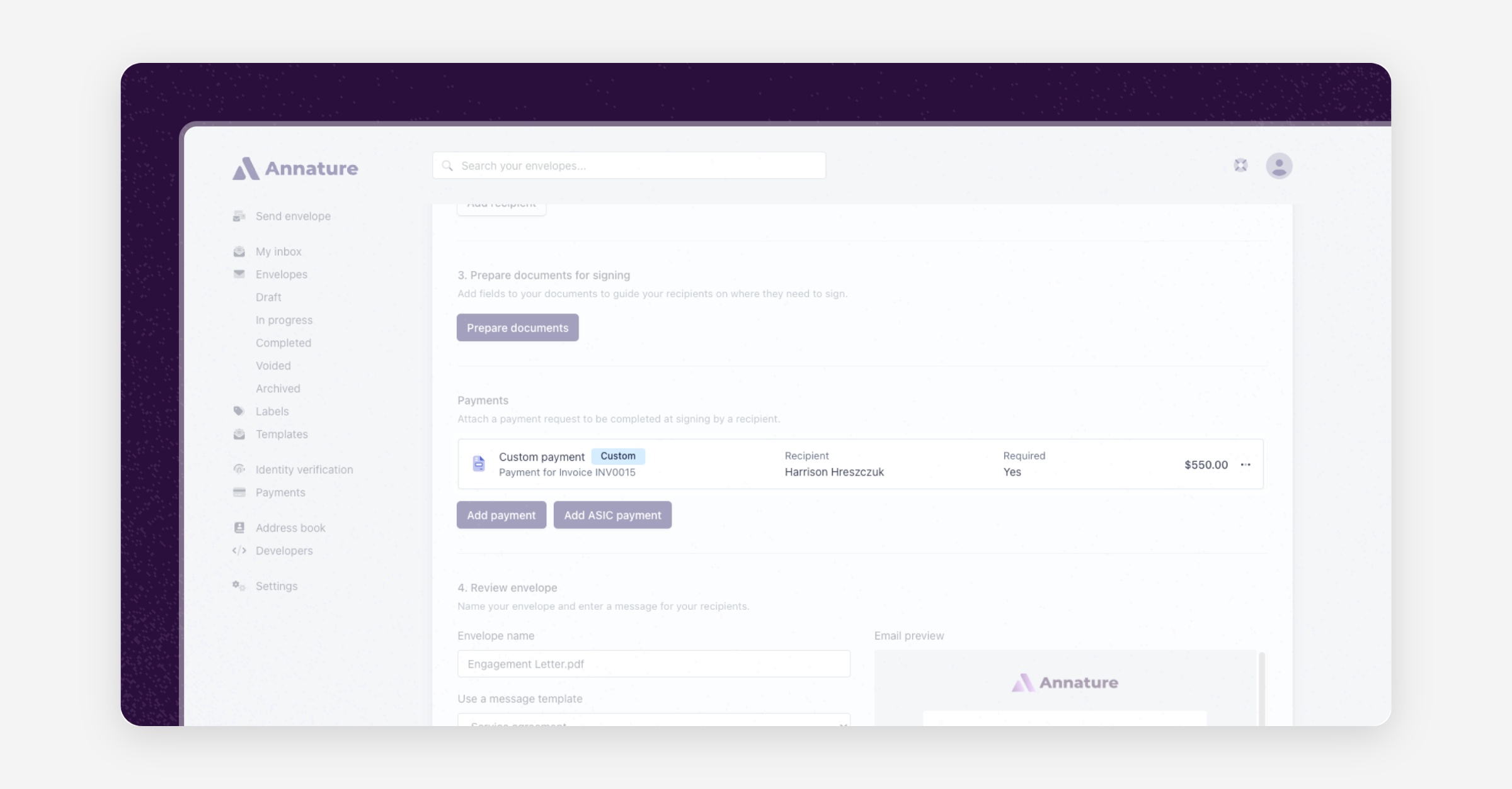 Sign & Pay - Annature Docs