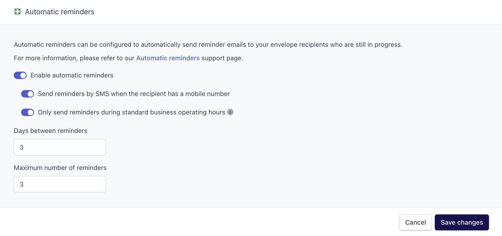 Automatic reminders - Annature Docs
