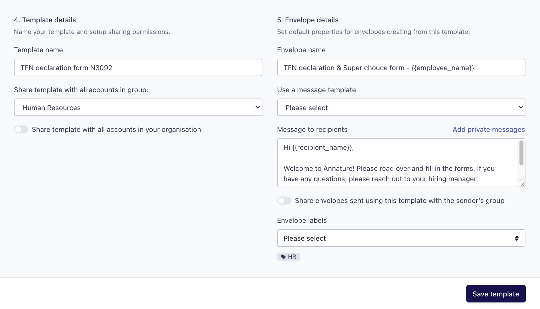 Creating templates - Annature Docs