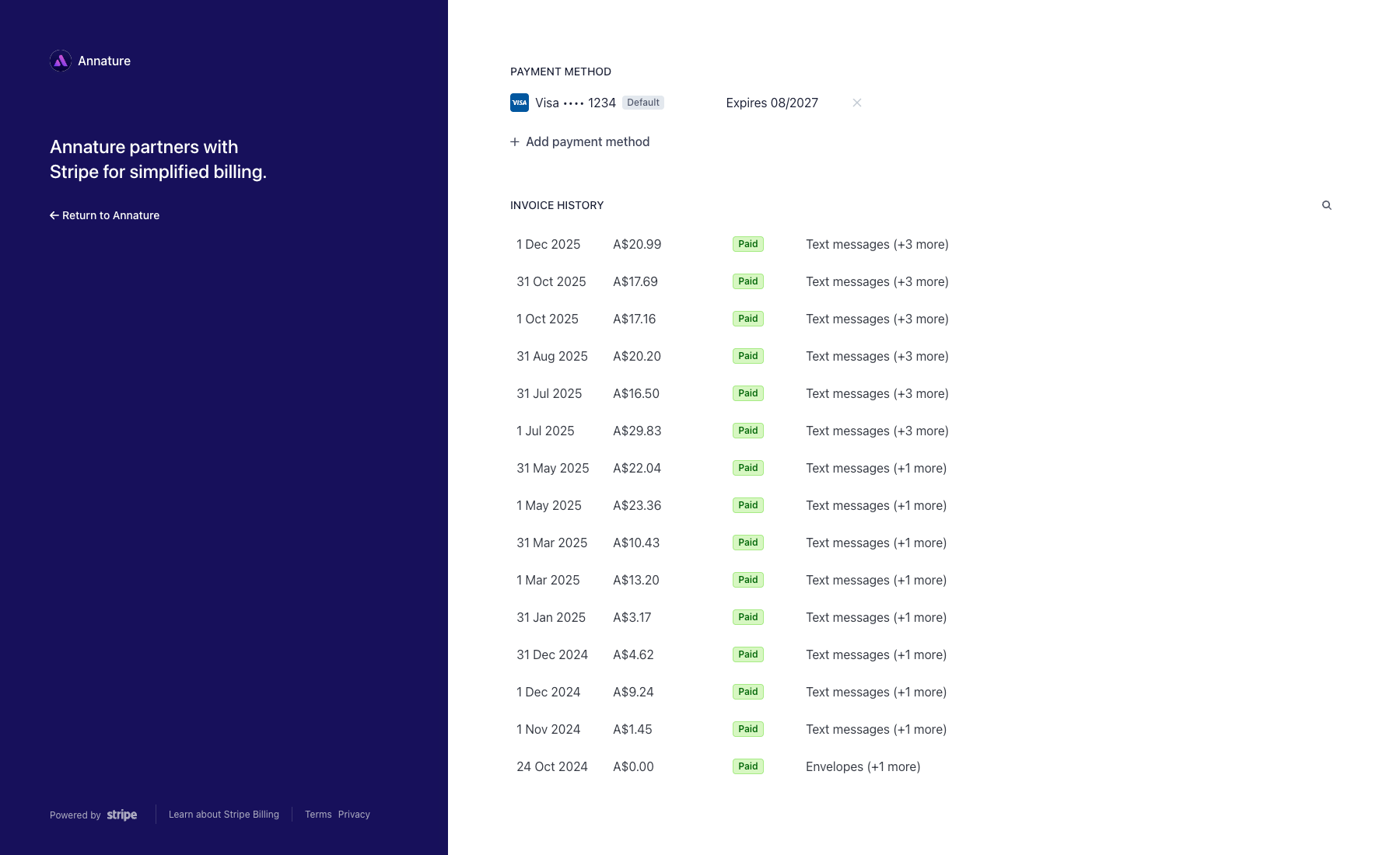 View Your Invoices - Annature Docs