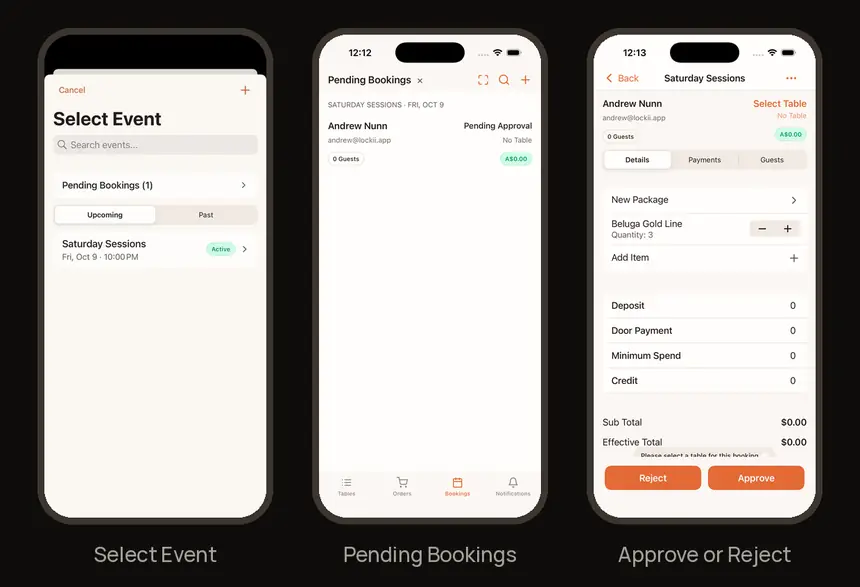 Step 1: Approve tonight’s bookings