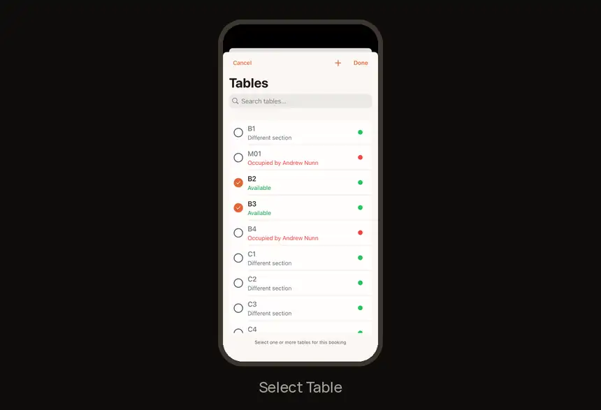 Step 3: Sell a table