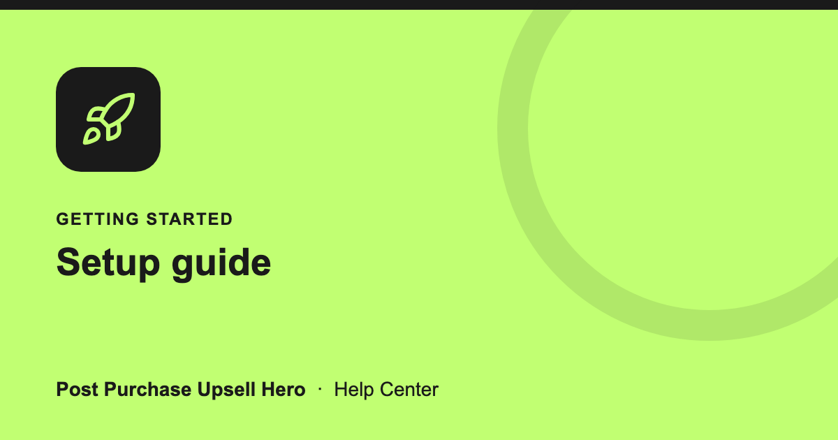 Setup guide cover