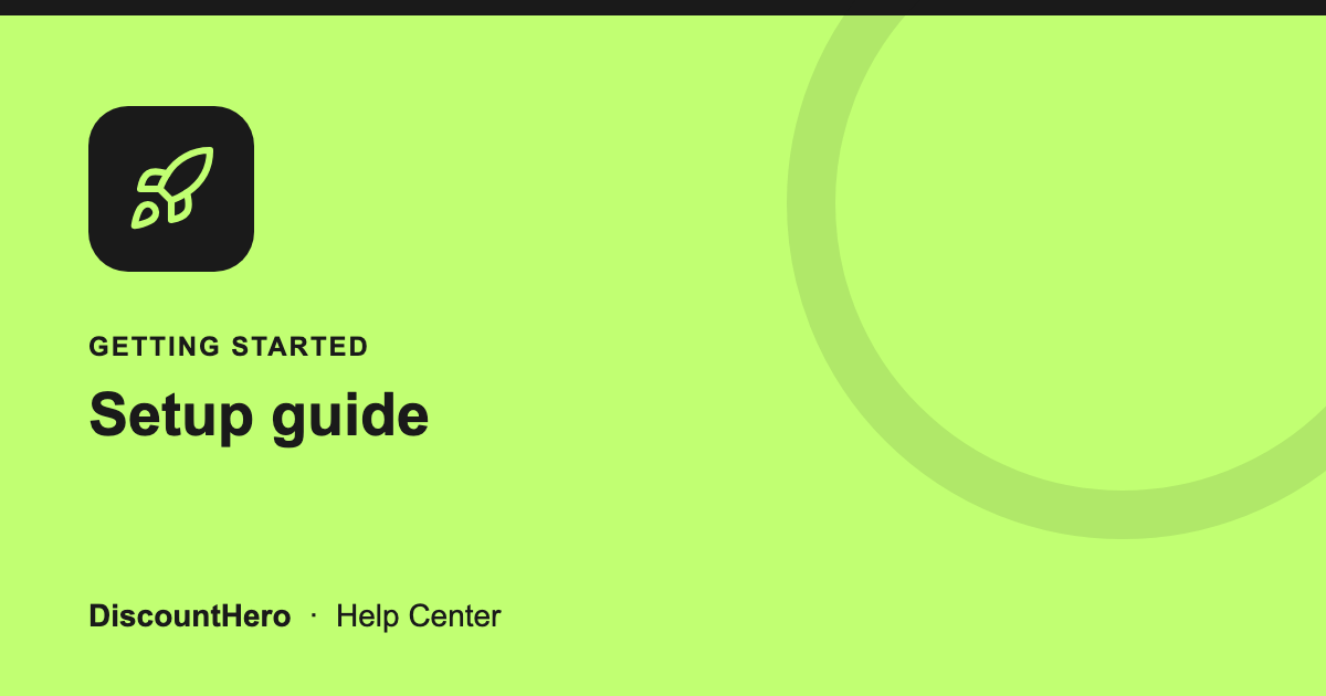 Setup guide cover