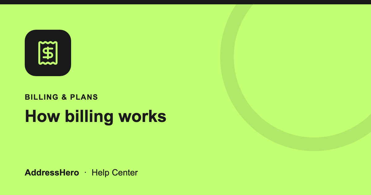 How billing works cover