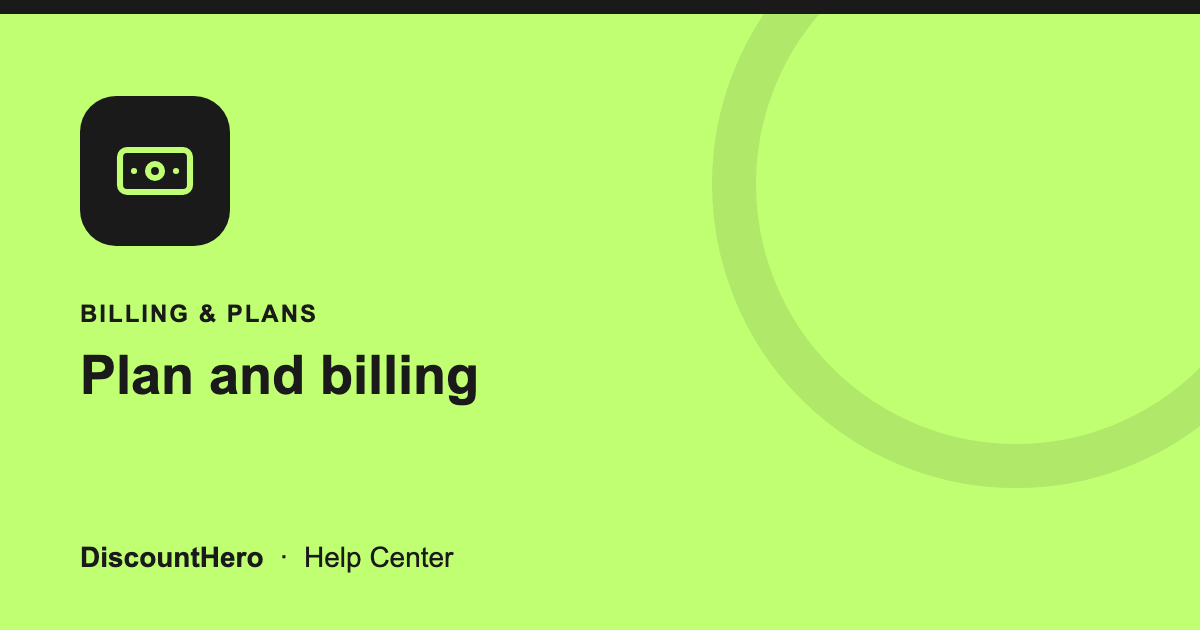 Plan and billing cover