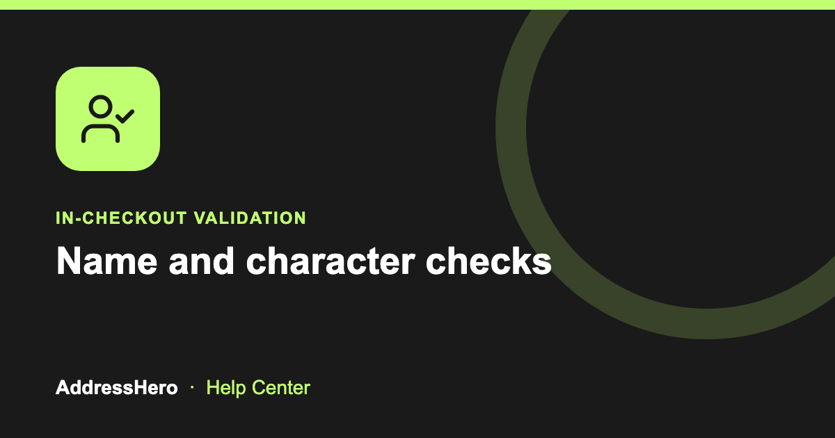 Name and character checks cover