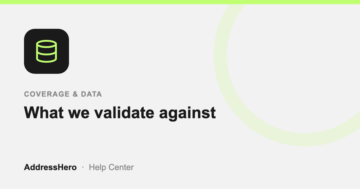 What we validate against cover