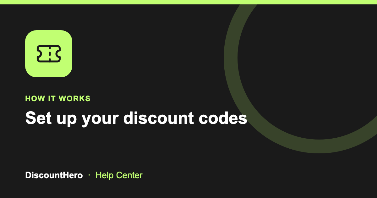 Set up your discount codes cover