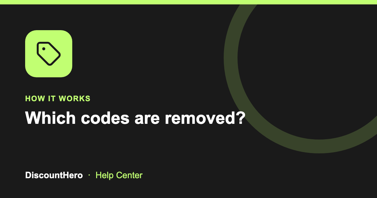 Which codes are removed? cover