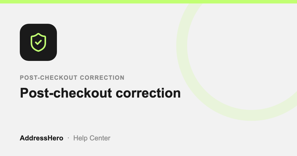 Post-checkout correction cover